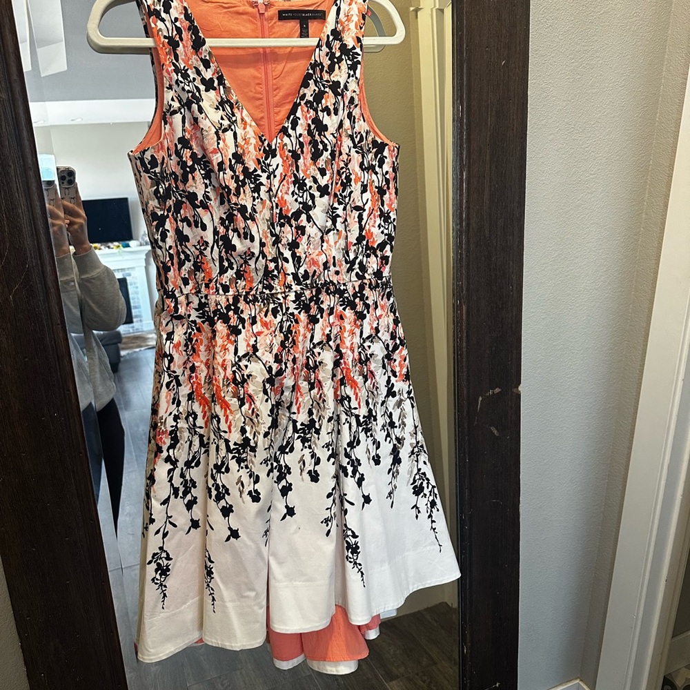 White House Black Market Floral V-Neck Mini Dress